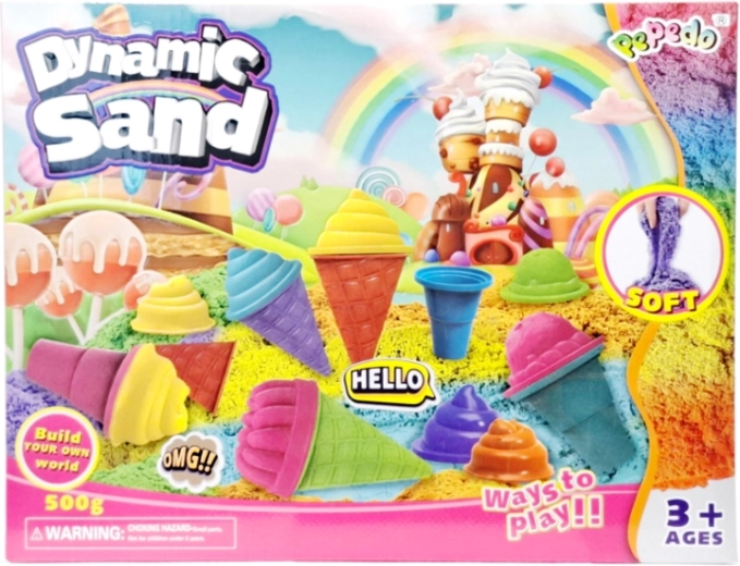 Kinetic sand with ice cream molds