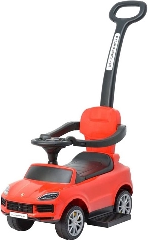 Porteur enfant avec poignée de guidage Porsche Cayenne rouge