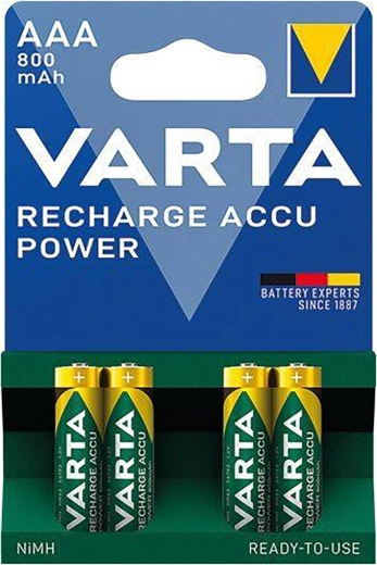 Piles AAA rechargeables 800 mAh Varta (4 pièces)