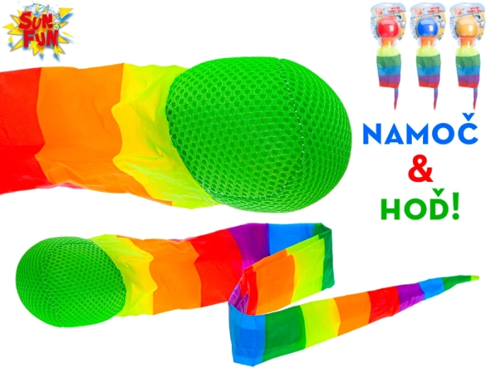 Balle aquatique avec ruban arc-en-ciel