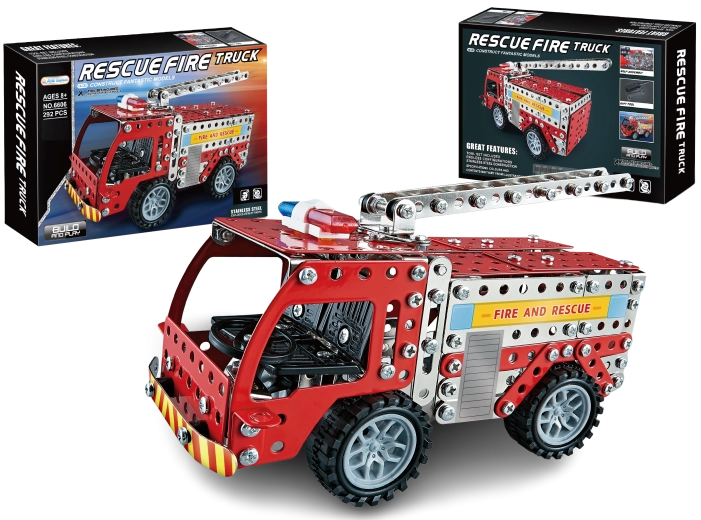 Kit de construction métallique camion de pompiers 292 pièces