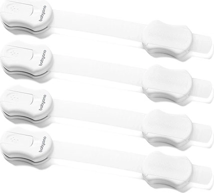 BABYONO universal child safety lock, white, 4 pcs