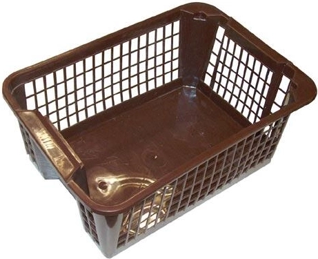 Plastic Stackable Basket 36 × 26 × 14 cm, Brown
