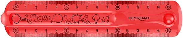 KEYROAD Flexi Flexible Ruler 15 cm Red