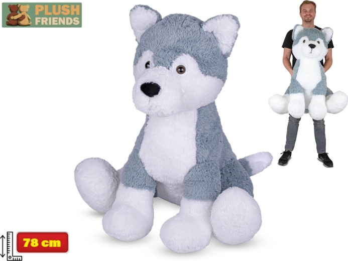 Plush Husky Dog 78 cm Sitting – Plush Friends