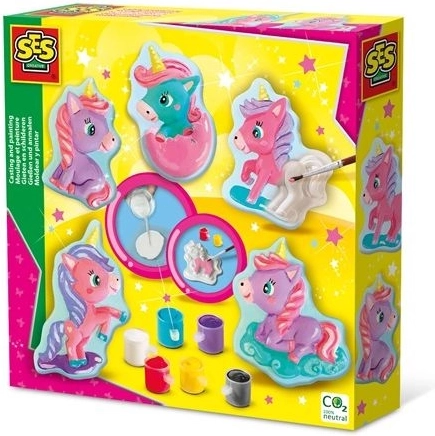SES Creative moulage en plâtre et peinture – petits licornes