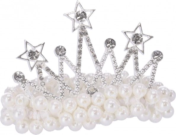 Decorative hair tie with pearls – Crown