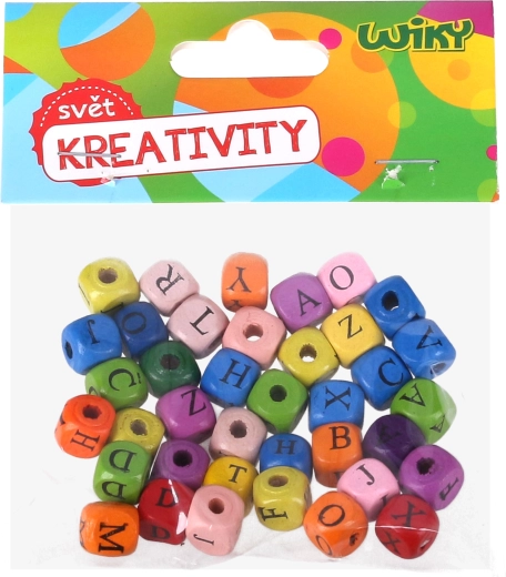 Wooden Colorful Alphabet Beads, 40 pcs