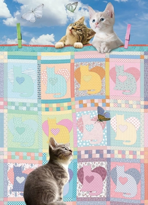 Cobble Hill puzzle Blanket with Kittens 500 pieces