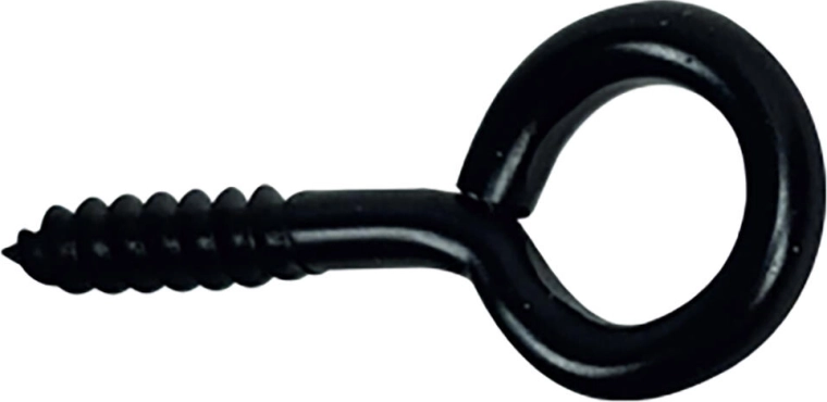 Anneau fermé avec vis 19 × 60 mm, noir (6 pcs)