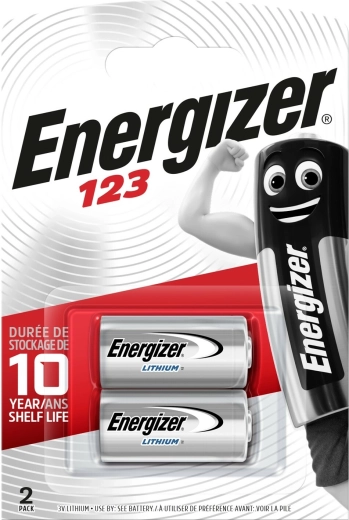 Lithiumbatterien ENERGIZER 123 CR123A 3 V, 2 Stk.