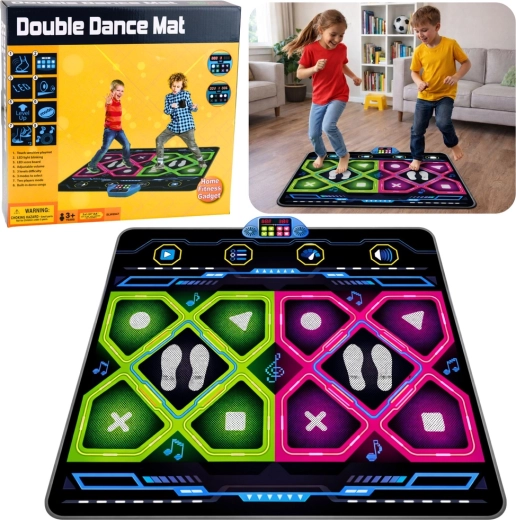 Double Dance Mat with LED, Electronic, 105 × 90 cm