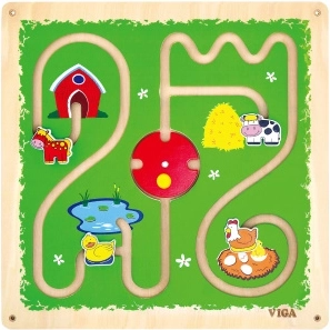 Labyrinthe mural en bois - animaux