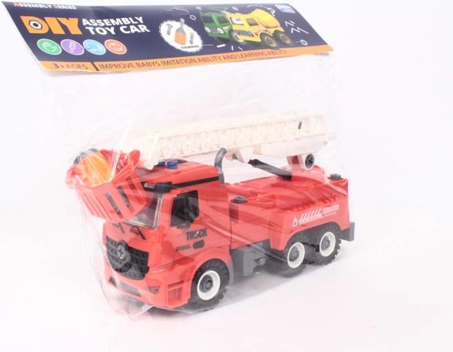 Camion de pompiers à assembler avec échelle télescopique 30 cm
