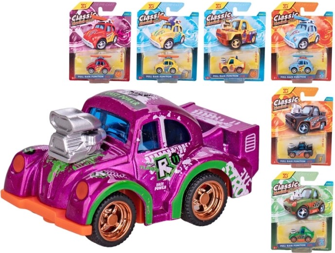 Sportief metalen autootje met terugtrekmechanisme 5 cm