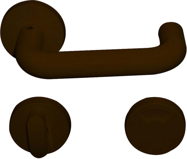 Deurkruk voor WC met indicatie, bruin, kunststof