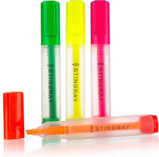 Flat highlighters mix of colors 4 pcs
