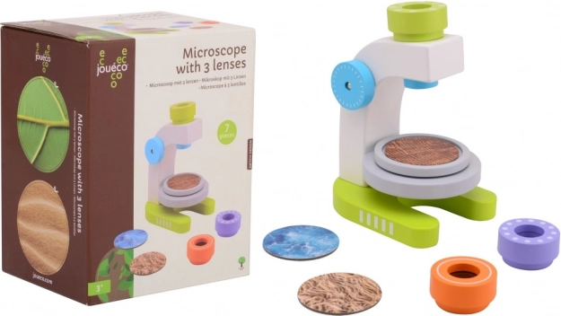 Wooden microscope with three lenses Jouéco®