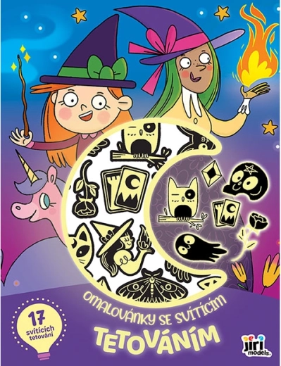 Kleurboek met lichtgevende tattoos – spookjes en heksen
