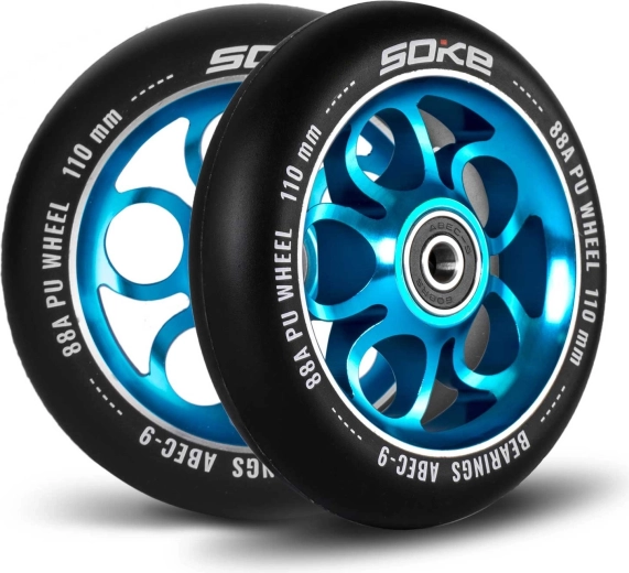 Roues pour trottinette Soke 110 mm bleues, 2 pcs