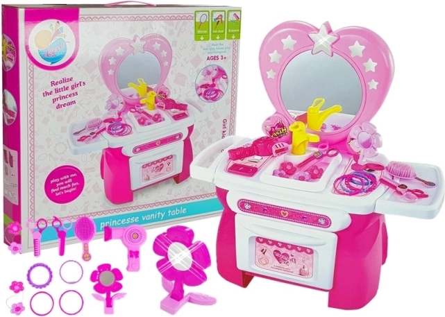 Kinderkaptafel met beautyaccessoires