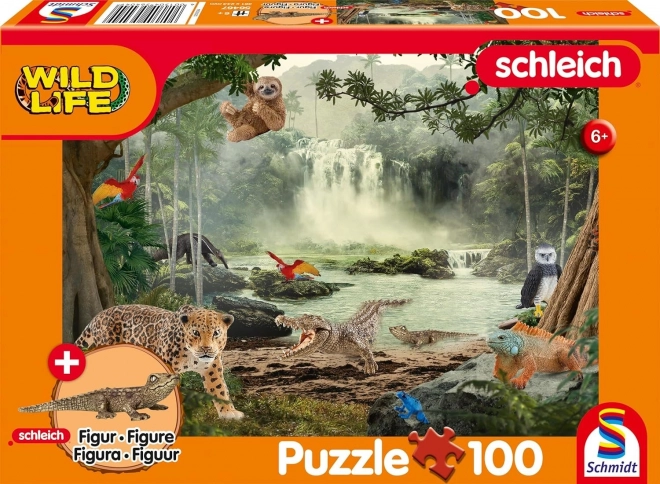 Puzzle SCHLEICH dans la forêt tropicale 100 pièces avec figurine