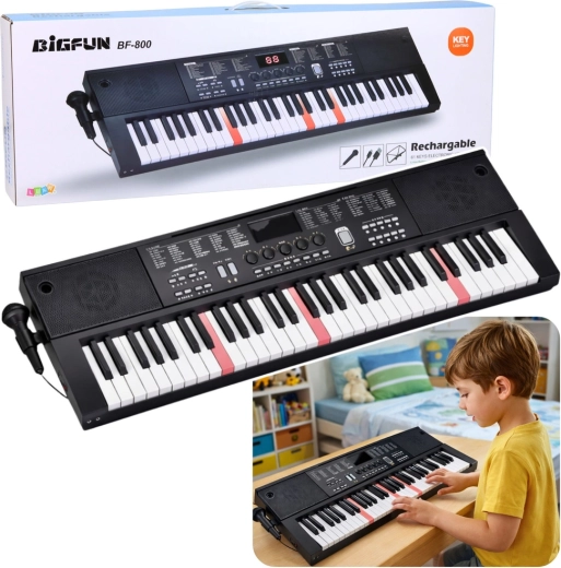 Elektronisch keyboard met 61 toetsen, microfoon en verlichte toetsen
