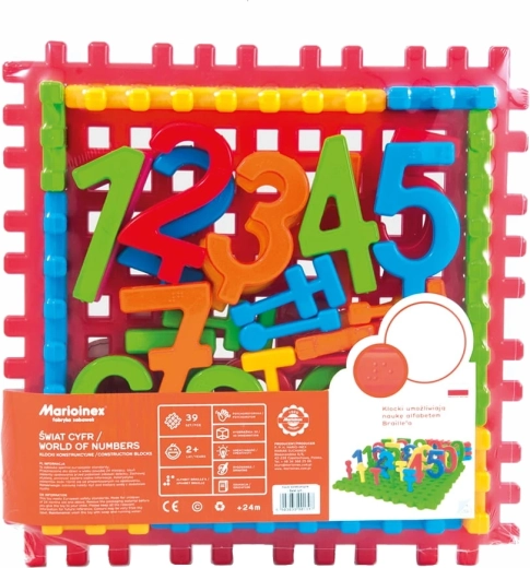 Marioinex Number World – Waffle Blocks with Numbers, 39 Pieces