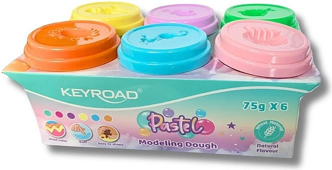 Keyroad Modeling Dough, 6 Pastel Colors, 450 g