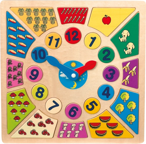 Inlegpuzzel met klok – leer de tijd small foot