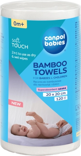 Canpol Babies serviettes en bambou jetables en rouleau 120 pcs