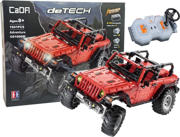 CADA bouwset op afstand bestuurbare terreinwagen, rood, 1941 stukjes