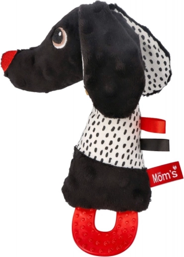 Jamiś contrast plush toy with squeaker and teether for babies