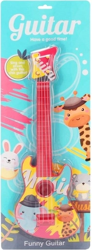 Guitare enfant colorée avec animaux 39 cm