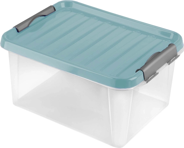 Kunststof opbergbox met deksel HEIDRUN 14 l