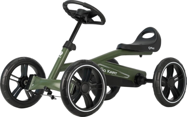 Qplay pedal go-kart, army green, for children from 3 years