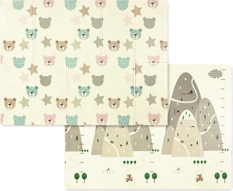 Babyono opvouwbare, dubbelzijdige foam speelmat 150 × 200 cm