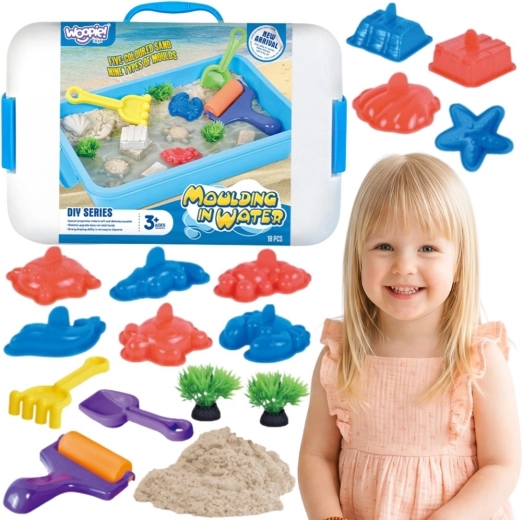 Woopie kinetischer Wassersand im Koffer, Set 18 Stk.