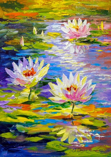Water Lilies in a Pond Puzzle 1000 pieces