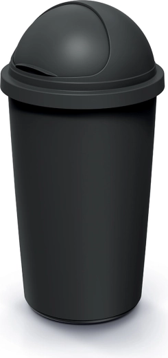 Waste Bin 60 l COMPACTA R Roller made of recycled plastic, black