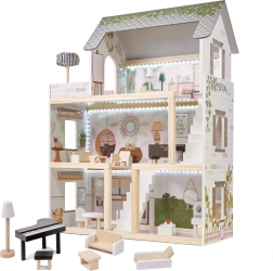Wooden dollhouse LULILO Floro boho LED