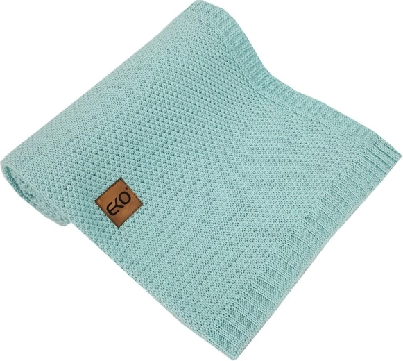 EKO bamboo knitted blanket turquoise 100 × 80 cm