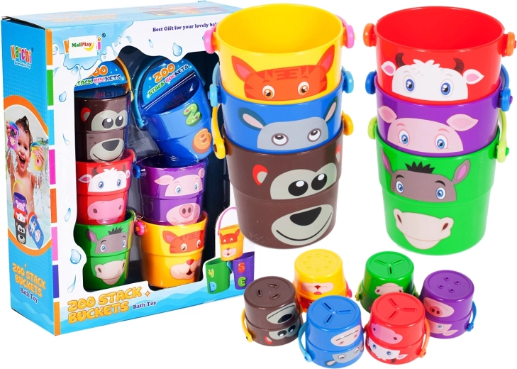 Set of Bath Cups and Buckets, 6 pcs