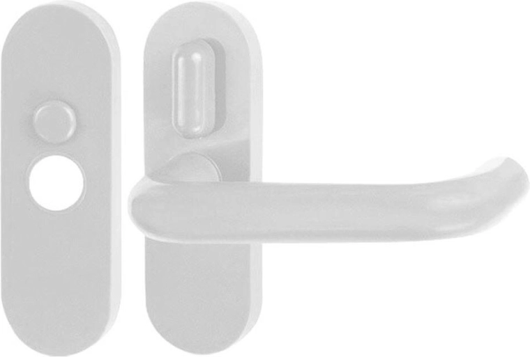 Interieure deurklink met hendel, wit kunststof