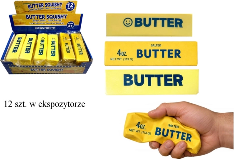 Antistress squishy knijpballetje Gniotek in de vorm van een boterblokje