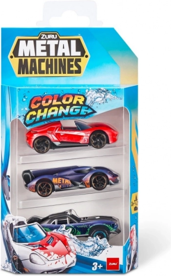 ZURU Metal Machines - Coffret de 3 petites voitures changeant de couleur