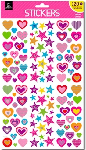 Autocollants cœurs – lot de 120 pièces