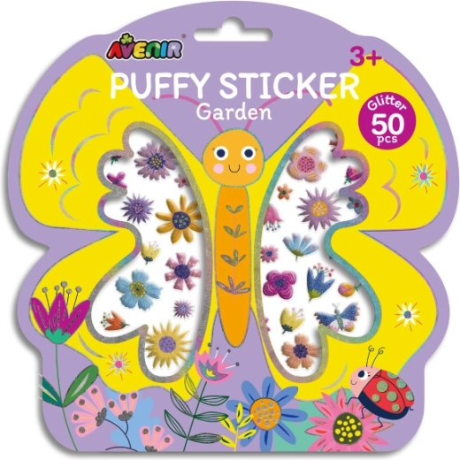 Pluchen 3D-stickers Tuin – set van 50 stuks