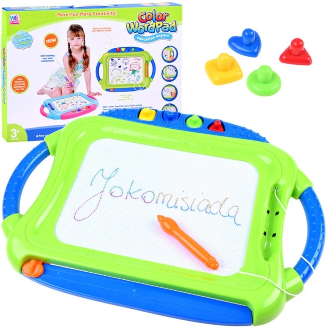 Kleurig magnetisch tekentablet met stempels – Magisch tekenbord