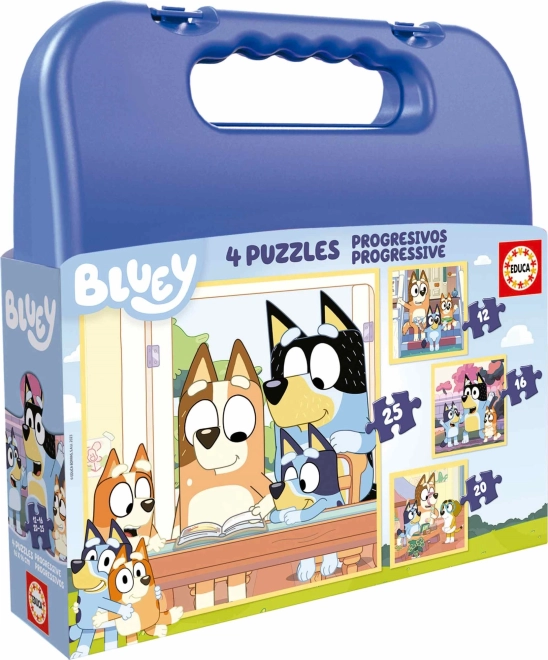 Puzzel in koffertje Bluey 4-in-1